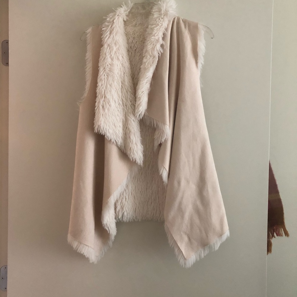 Faux suede/fur vest